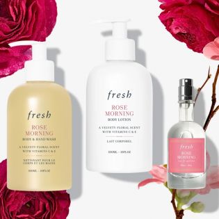 Pacchetto prodotti per il corpo e fragranze alla rosa mattutinaPacchetto prodotti per il corpo e fragranze alla rosa mattutina